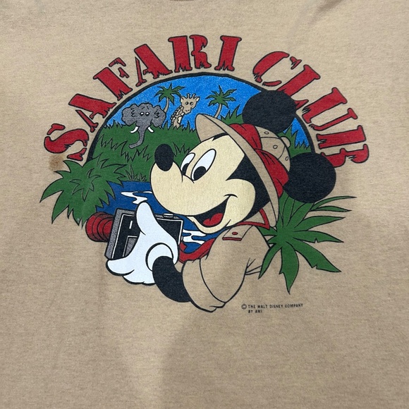 Vintage 90's Mickey Safari Club Walt Disney Co Tshirt OS - Picture 2 of 5
